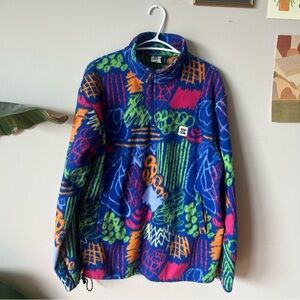 Lucy & Yak Stevie Half-Zip Polar Fleece in Kahlo Abstract Size Medium